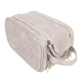 thumbnail image 1 of Bolsa de maquillaje con bolsillos de malla con cremallera Yuyangstore cosméticos de cuero PU blanco Bolsas de aseo, 1 of 8