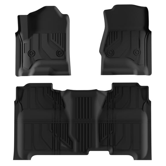 3Pcs/Set Car Floor Mats Compatible for Chevrolet Silverado 1500 2014-2019 All-Weather Automotive Floor Mats Waterproof Heavy Duty Car Mats Flexible Floor Liners