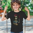 thumbnail image 3 of Tee Hunt Frida Kahlo Sugar Skull Youth T-Shirt Calavera Day of The Dead Kids, 3 of 5