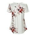 thumbnail image 6 of MYLookk Women Summer Pleated Short Sleeve Tunic Tops Button Down Casual Blouse, 6 of 6