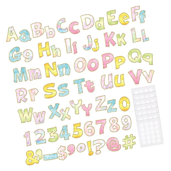 UPOUART 1Set Large Paper Letters for Bulletin Board Watercolor Theme with Assorted Colors