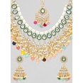 thumbnail image 3 of Rubans Exquisite 24K Gold Plated Kundan Studded Multicolour Beaded Jewellery Set, Perfect for Traditional Indian Occasions and Festivities, 3 of 4