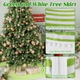 thumbnail image 3 of 23 Inch Green & White Christmas Tree Skirt, Annual Rings Tree Mat with Pom Poms for Xmas Tree Halloween Indoor Home Holiday Party Christmas Decorations, 3 of 10