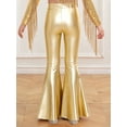 thumbnail image 3 of RUNQHUI Kids Girls Split Bell-Bottom Metallic Pants for Party Pageant Dance Sparkle Bell Bottoms Gold 10, 3 of 7