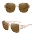 thumbnail image 4 of Polarized Sunglasses Fit Over Glasses for Men Women, Oversized Square Shades UV Protection Beige, 4 of 4