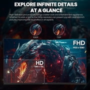 CRUA 32 Curved Gaming Monitor -200Hz FHD (1920 *1080P), 120% sRGB, AMD Freesync, HDMI/DP, Wall Mountable Installs-Black