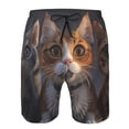 thumbnail image 3 of Pofeuu Wide Eyed Cartoon Cats Prin Men's Swim Trunks Quick Dry Bathing Suit Swimming Board Shorts Mesh Lining Beach Swimwear-Medium, 3 of 6