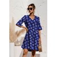 thumbnail image 4 of QINCAO Women Dresses Summer Dress V-Neck Short Sleeve T-Shirt Dress Babydoll Ruffles Casual Mini Female Dress, 4 of 8