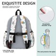 thumbnail image 5 of Multicolor Cat White Pattern Cute School Backpack with Padded Back and Adjustable Shoulder Straps 13.4"x11"x4.7", 5 of 5