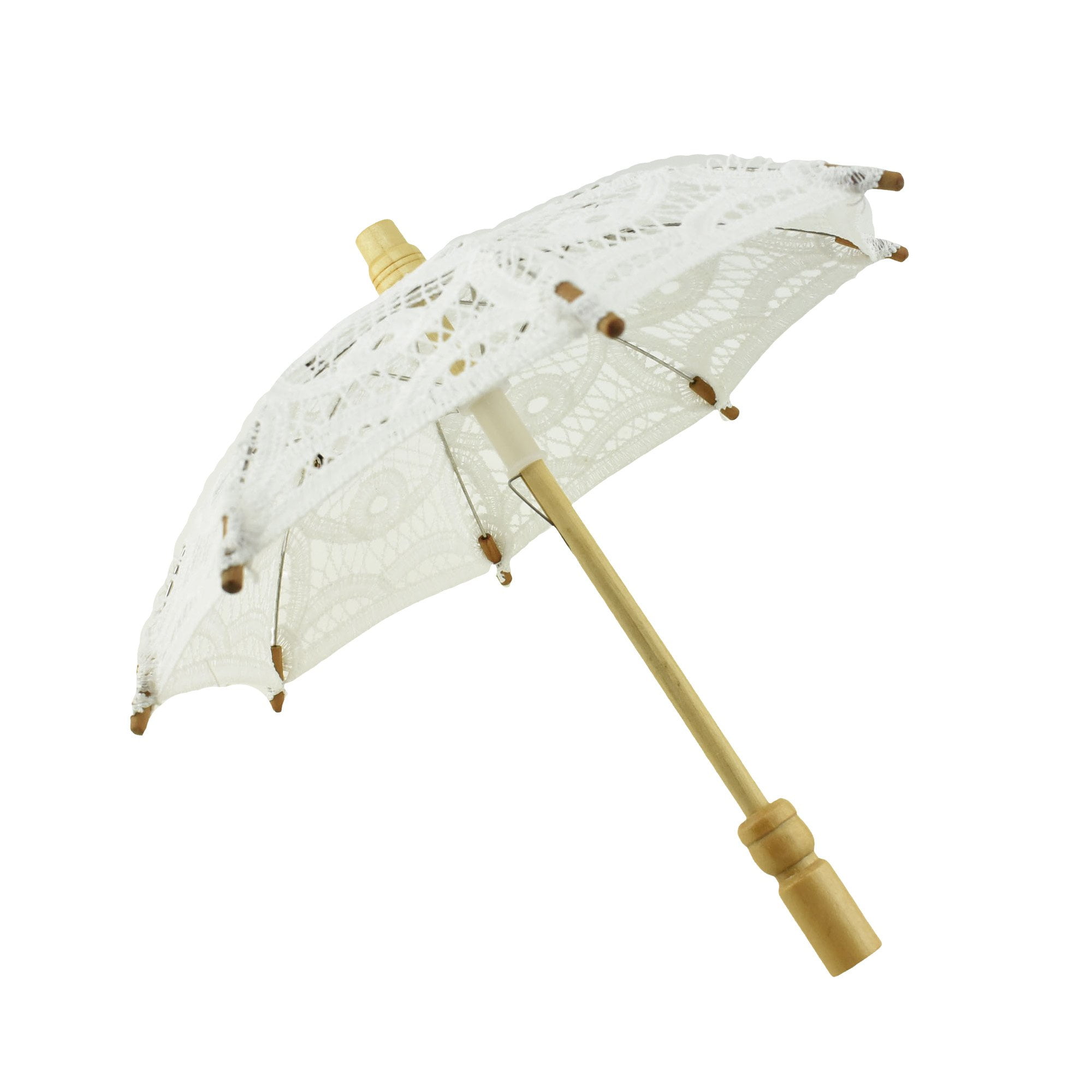 Mini Decorative Lace Umbrella, White, 11Inch
