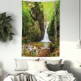 thumbnail image 4 of Waterfall Tapestry, Waterfall in Spring Season like Winter in Bulgaria with Trees and Bushes, Wall Hanging for Bedroom Living Room Dorm Decor, 60W X 80L Inches, Green and White, by Ambesonne, 4 of 5