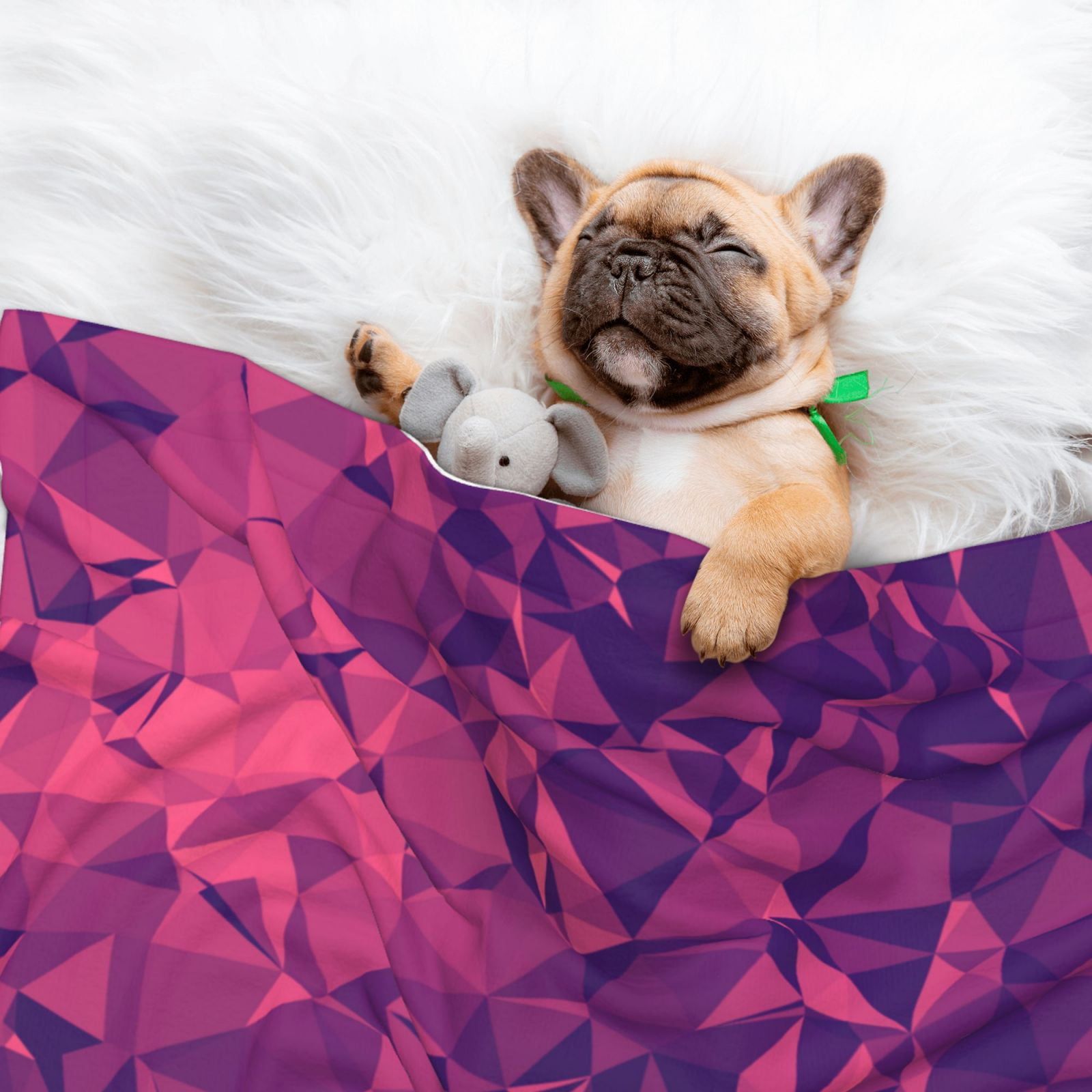 Flannel Throw Dog Blanket Colorful Polygon Frequency Polygon Soft Warm Print Pet Blankets for Small Dog Cat Puppy