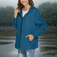 thumbnail image 6 of XFLWAM Packable Rain Jacket Women Lightweight Waterproof Raincoat with Hood Pockets Outdoor Hiking Travel Windbreaker Sky Blue XXL, 6 of 7