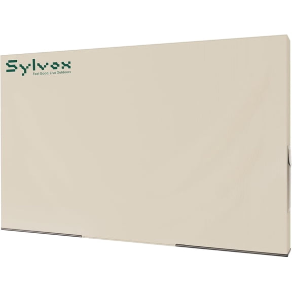 Sylvox TV Cover for 60-65 inch TVs, Weatherproof Protector with Remote Pocket, Fits LED, LCD, QLED TVs,Beige