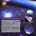 thumbnail image 4 of JQinHome Full 3-Piece Galaxy Purple Comforter Sets 3D Space Themed All-Season Down Alternative Quilted Duvet Reversible Design Includes 1 Comforter, 2 Pillow Shams, 4 of 6