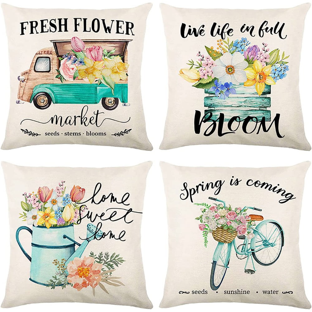 farmhouse spring pillows