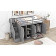 thumbnail image 4 of CoSoTower Functional Loft Bed with 3 Shelves, 2 Wardrobes and 2 Drawers, Ladder with Storage, No Box Spring Needed, Gray, 4 of 9