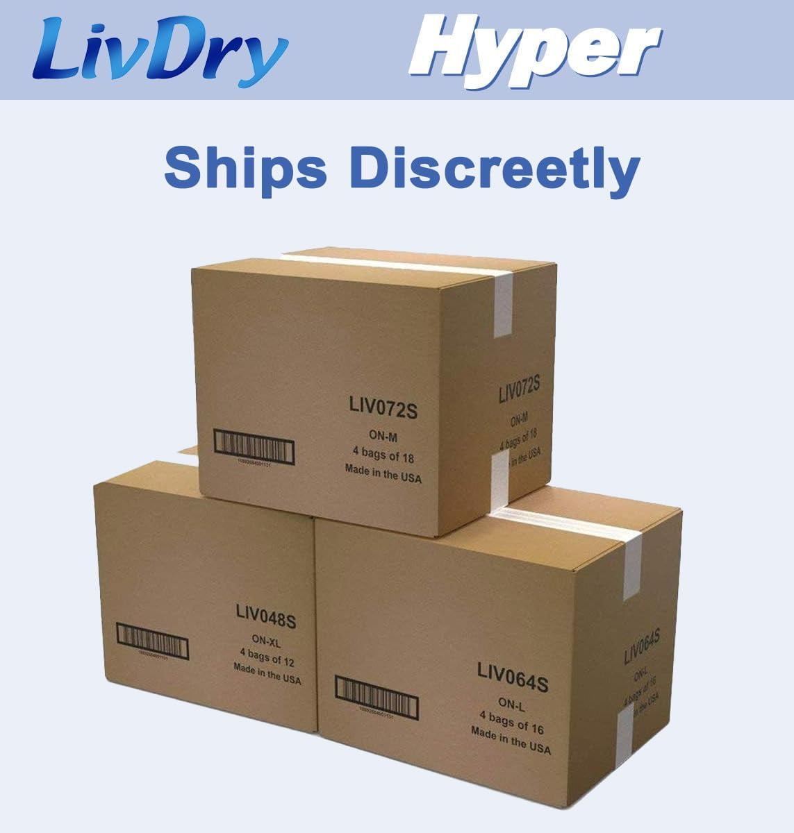 LivDry High Absorbency Pad Insert for Incontinence Briefs and Adult Diapers, Women and Men (Hyper 1600, 30-Pack)