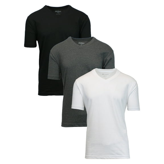 Men's 3-Pack Short Sleeve V-Neck Modern Fit Classic Tees (S-3XL)