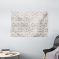 thumbnail image 1 of Taupe Tapestry, Nature Garden Themed Pattern with Damask Imperial Tile Rococo Inspired Stylized, Wall Hanging for Bedroom Living Room Dorm Decor, 60W X 40L Inches, Taupe and White, by Ambesonne, 1 of 2