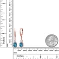 thumbnail image 6 of Gem Stone King 18K Rose Gold Plated Silver London Blue Topaz and Moissanite Dangle Earrings for Women with Lab Grown Diamond (4.99 Cttw, Oval 9X7MM), 6 of 6