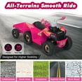 thumbnail image 6 of TOBBI Kids ATV, 6V 4 Wheeler Electric Quad Car Ride on Toys with Trailer, Bluetooth, Music, Horn, Rose Red, 6 of 16