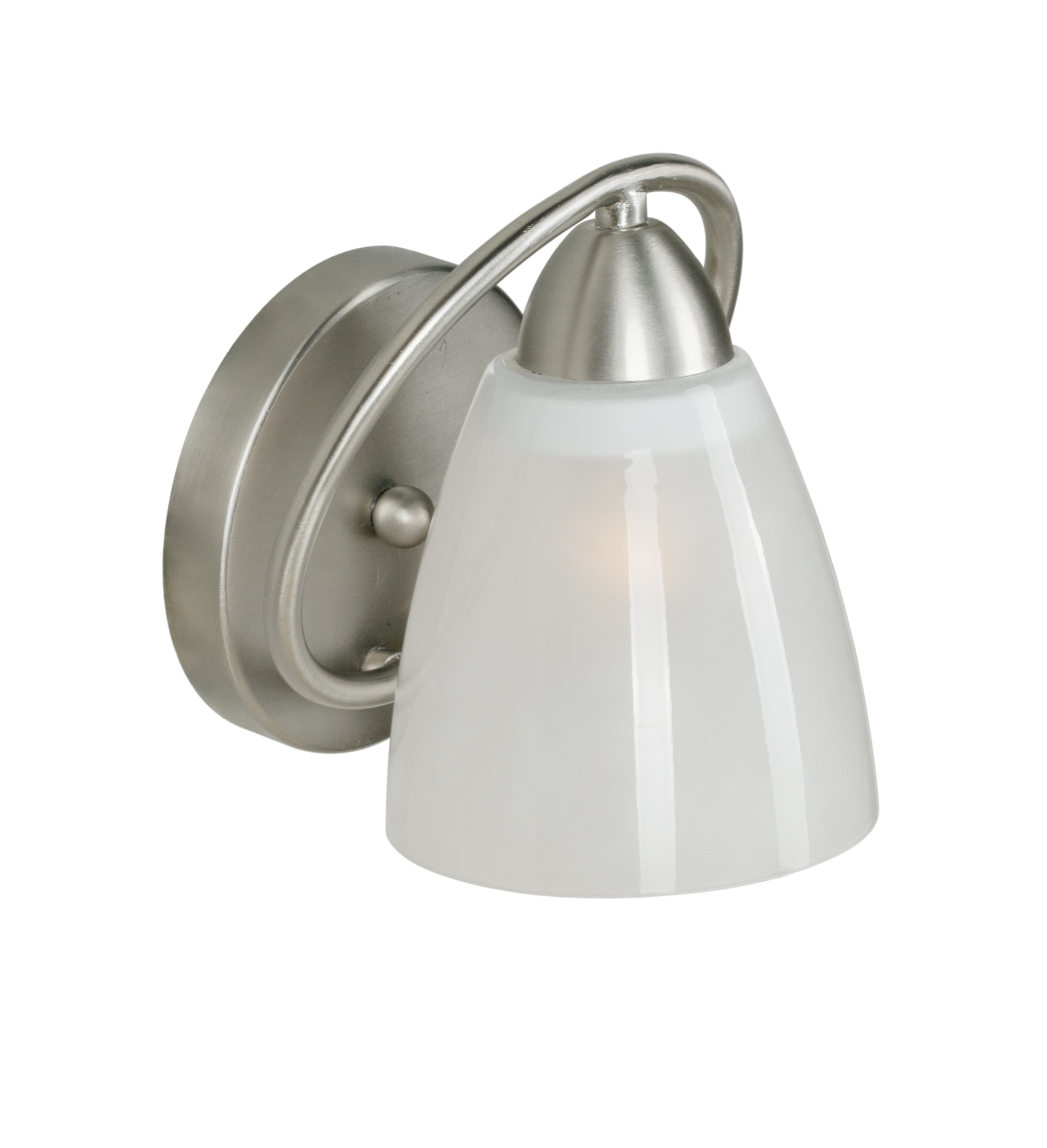 1-Light Brushed Nickel Wall Sconce with Clear Outer and Sandblast Inner ...