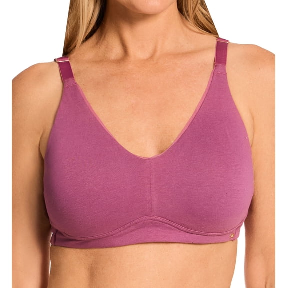 Women's Bali DF8130 Cotton Collection Wireless Bra (Mauve Mood M)