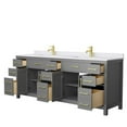 thumbnail image 2 of Wyndham Collection Beckett 84" Wood Double Bathroom Vanity in Gray/Gold, 2 of 3