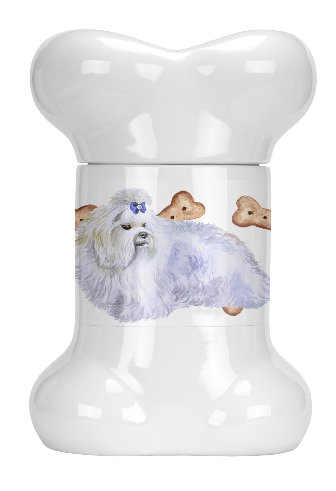 Maltese Bone Shaped Treat Jar