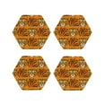 thumbnail image 2 of Kll Hexagon Drink Coasters Set Of 4,Pu Leather Absorbent Coasters Set Decorative Coffee Cup Coasters Housewarming Gift For Home Decor-Tiger, 2 of 9