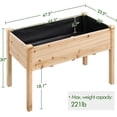 thumbnail image 2 of LInyy 1pc Raised Garden Bed 48x24x30in Elevated Wooden Horticulture Planter Box with Legs Standing Growing Bed for Gardening/Backyard/Patio/Balcony, 2 of 9