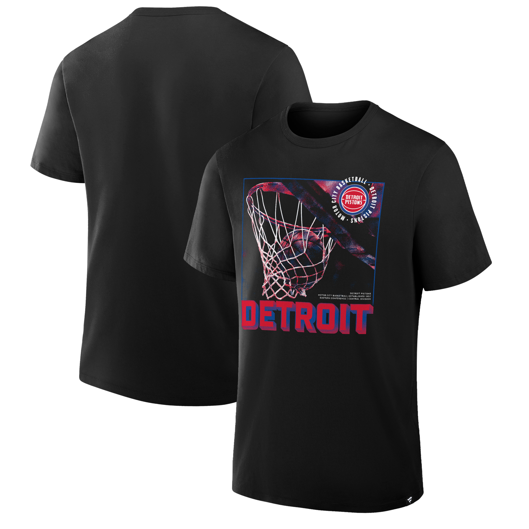 Men's Black Detroit Pistons Chrome Legacy T-Shirt