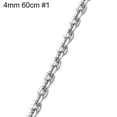 thumbnail image 1 of Flmtop Collier Chaîne à Maillons Torsadés en Acier Inoxydable Plaqué Argent 2-9 mm pour Hommes et Femmes, 1 of 10