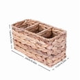 thumbnail image 3 of Cesta organizadora de escritorio dividida de junco marino tejida | Bandeja seccionada para mandos a distancia y accesorios | Organizador natural tejido a mano para el hogar, 3 of 6