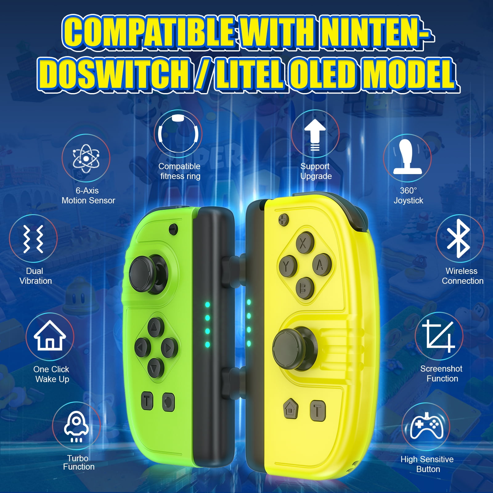 Nintendo Switch Joy Con Controllers Original jogos nintendo switch Blue  Yellow Set Nintendo Switch OLED Nintendo Switch - AliExpress