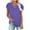 Purple, variant on Summer Tops for Women Petal Short Sleeve Crossover V Neck Dressy Casual Blouse Stretch Shirts