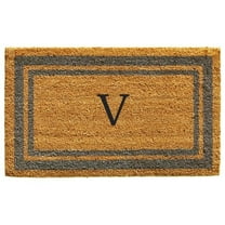 Calloway Mills Periwinkle Border 18" x 30" Monogram Outdoor Doormat (Letter V)