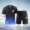 thumbnail image 3 of 2024 Nueva ropa deportiva para hombre, ropa de fitness, ropa para correr, conjunto casual de camiseta + pantalones cortos, ropa deportiva para correr transpirable, conjunto para hombre, 3 of 5