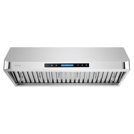 CAVALIERE 36" inch Under Cabinet Range Hood in Brushed Stainless Steel 900 CFM- LED Lighting- AP238-PS15-36