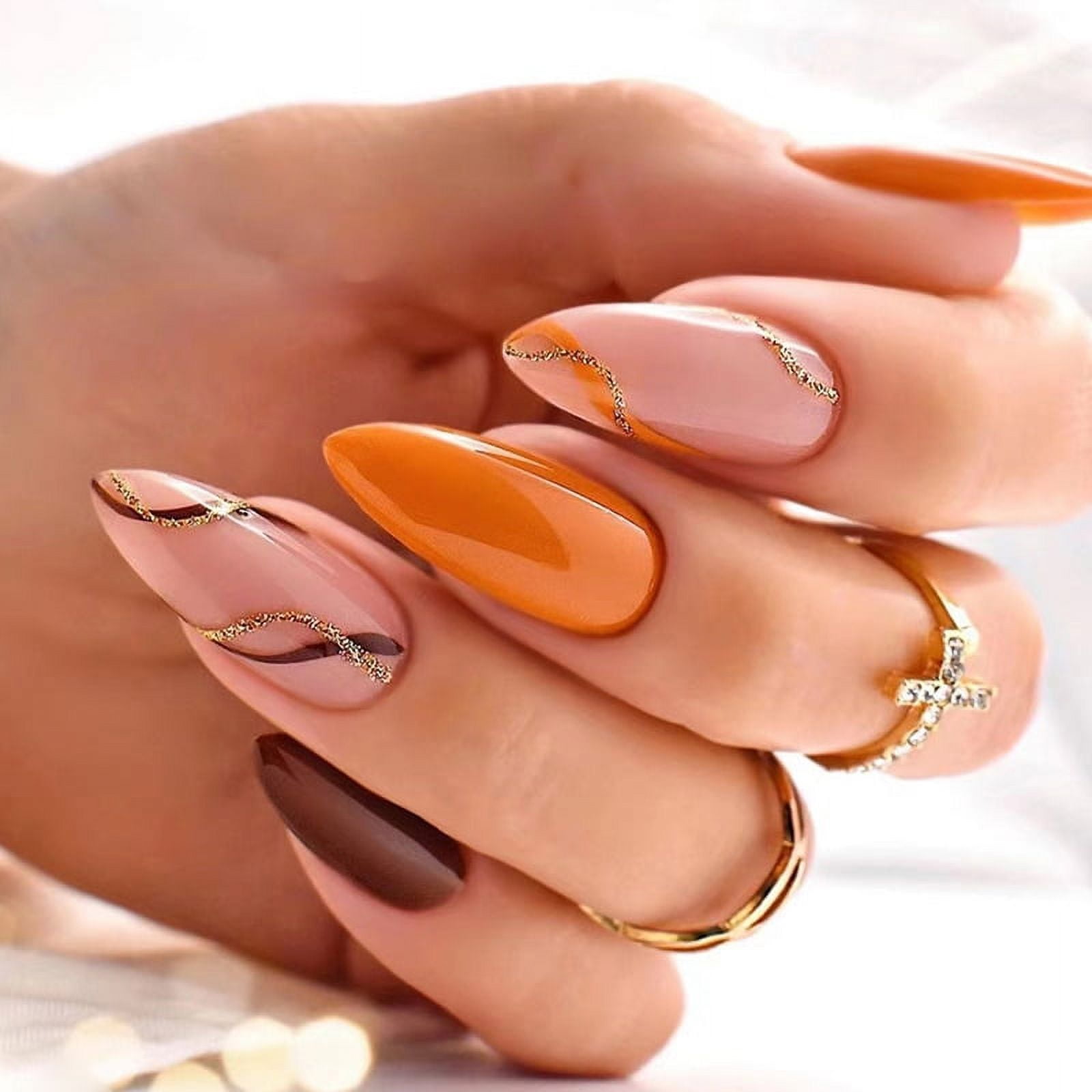 FITDON 240PCS Stiletto False Nail Tips, Clear Medium Almond Acrylic Nail Tips Full Cover Artificial Fake Nails