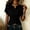 Black, variant on Business Casual Tops for Women Keyhole Neck Short Sleeve Front Wrap Blouses Loose Fitting Work Tops Summer