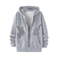 thumbnail image 4 of IAJDKMEK Men's Graphic Zip Up Hoodie Sweatshirt – Y2K Streetwear Jacket with Letter Print & Pocket, Long Sleeve Shirts for Men, Casual Winter Warm Top with Full Zip,Light Gray 3XL, 4 of 5