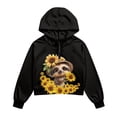 thumbnail image 5 of Xixirimido Sloth Sunflower Black Pattern Girls' Hoodies Sweatshirts Half Zipper Pullover Crop Tops with Pocket for Teen Girls Long Sleeve Sweater Size 5-6, 5 of 7