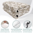 thumbnail image 4 of Queen Quilt Set 90''x96'', Farmhouse Khaki Lightweight Bedspread Coverlet Set with 2 Pillow Shams, Vintage Flower Leaf Botanical Plant Breathable All Season Quilt Bedding for Bedroom/Guest Room, 4 of 9
