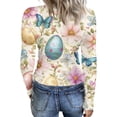 thumbnail image 2 of Long Sleeve Shirts for Women Crewneck Basic T-Shirts Casual Camouflage Slim Fit Stretch Women's Tops, 2 of 6