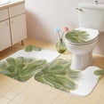 thumbnail image 2 of Sage Green Gold Bath Mat 3 Piece Bathroom Rug Set, Aesthetics Flower Boho Watercolor Art Non Slip Bath Rug Contour Mat and Toilet Lid Cover, Absorbent Shower Mats Soft Bath Rugs and Mats Sets, 2 of 8