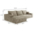 thumbnail image 2 of 107" Modular Cloud Sectional Sofa with Left-Facing Chaise, Deep Seat Couch in Plush Corduroy Fabric, No Assembly, Camel, 2 of 7