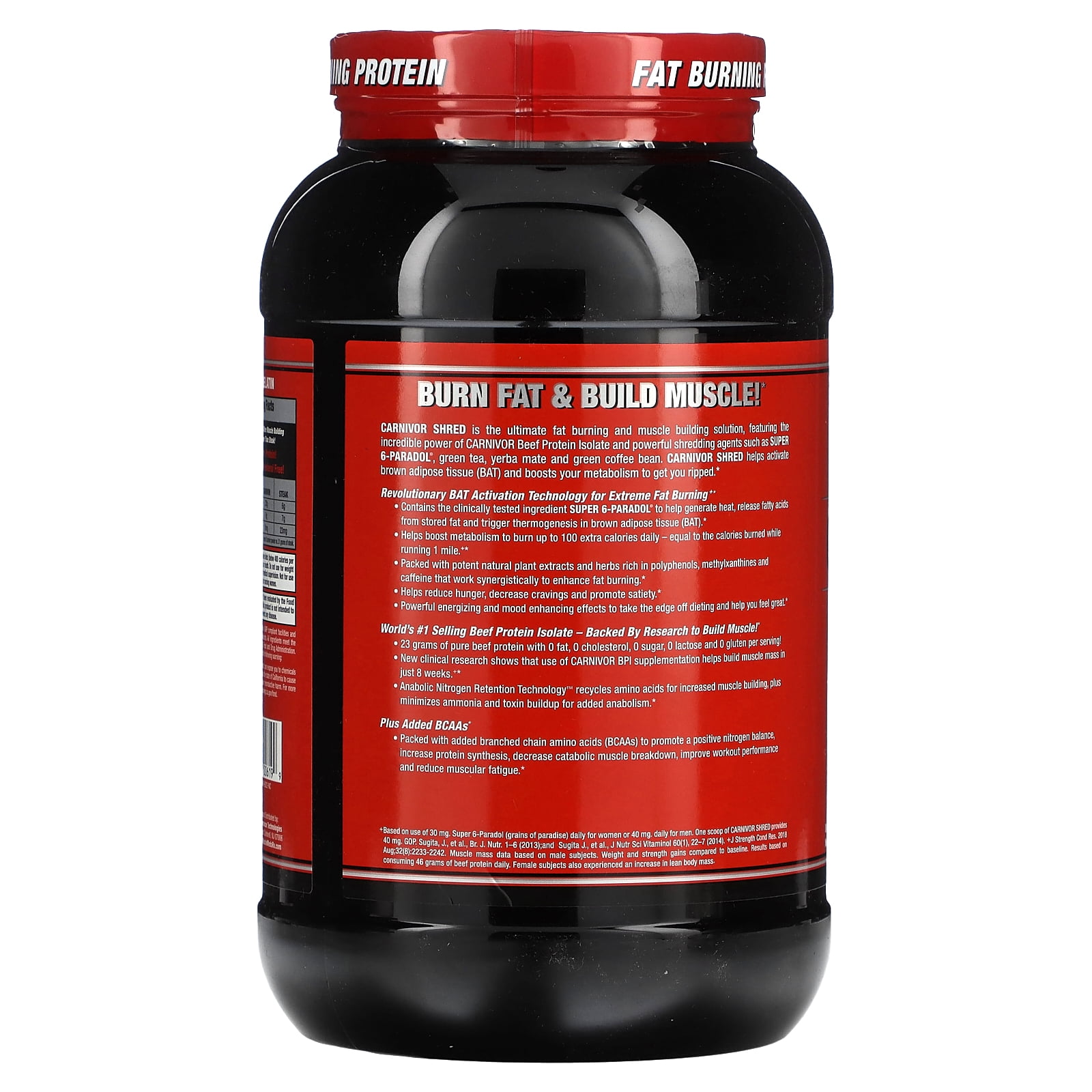 MuscleMeds Carnivor Shred Fat Burning Hydrolized Beef Protein Isolate, 0 Lactose, 0 Sugar, 0 Fat, Vanilla Caramel, 2 lbs