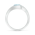 thumbnail image 2 of ANGARA Natural Semi Bezel-Set Solitaire Round 1.12 ct Aquamarine Bypass Ring in 14K White Gold for Women (Size-7mm) | March Birthstone, Anniversary, Jewelry Gift for Women | Natural Aquamarine Ring, 2 of 10
